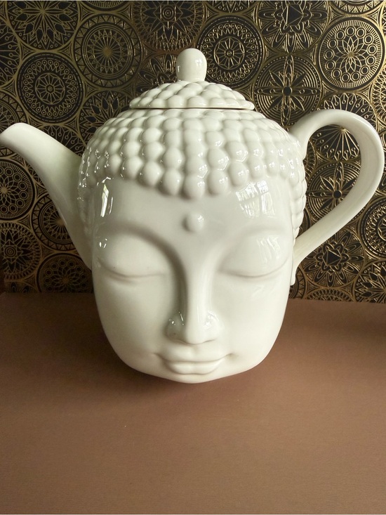 Other - White Buddha Head Teapot - Ceramic